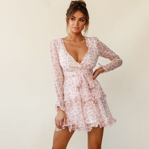 🆕 SAINTS + SECRETS pink floral long sleeve dress